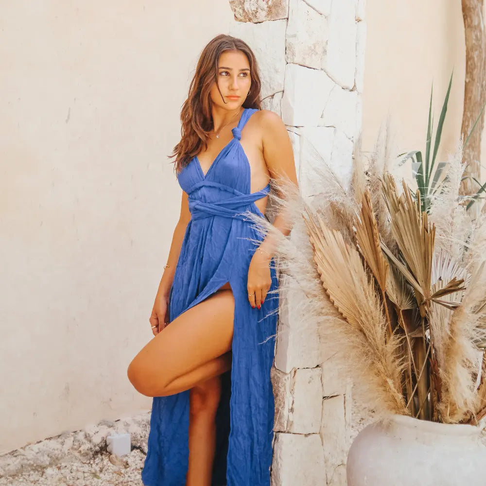 vestido largo sexy algodón bambula rayon  mujer sabbia tulum  