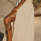 Vestido largo sexy algodón bambula  mujer sabbia tulum  