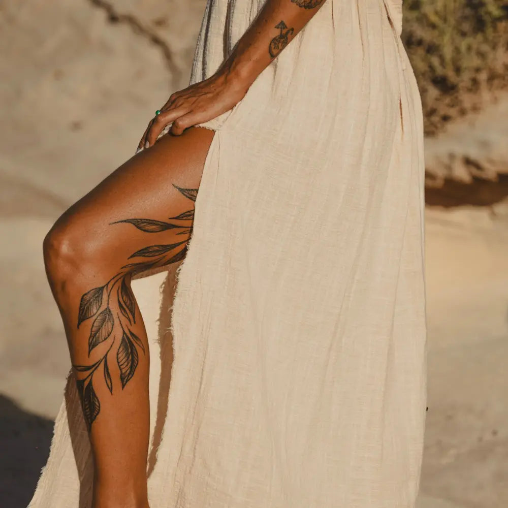 Vestido largo sexy algodón bambula  mujer sabbia tulum  