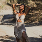 Vestido largo sexy algodón bambula  mujer sabbia tulum  