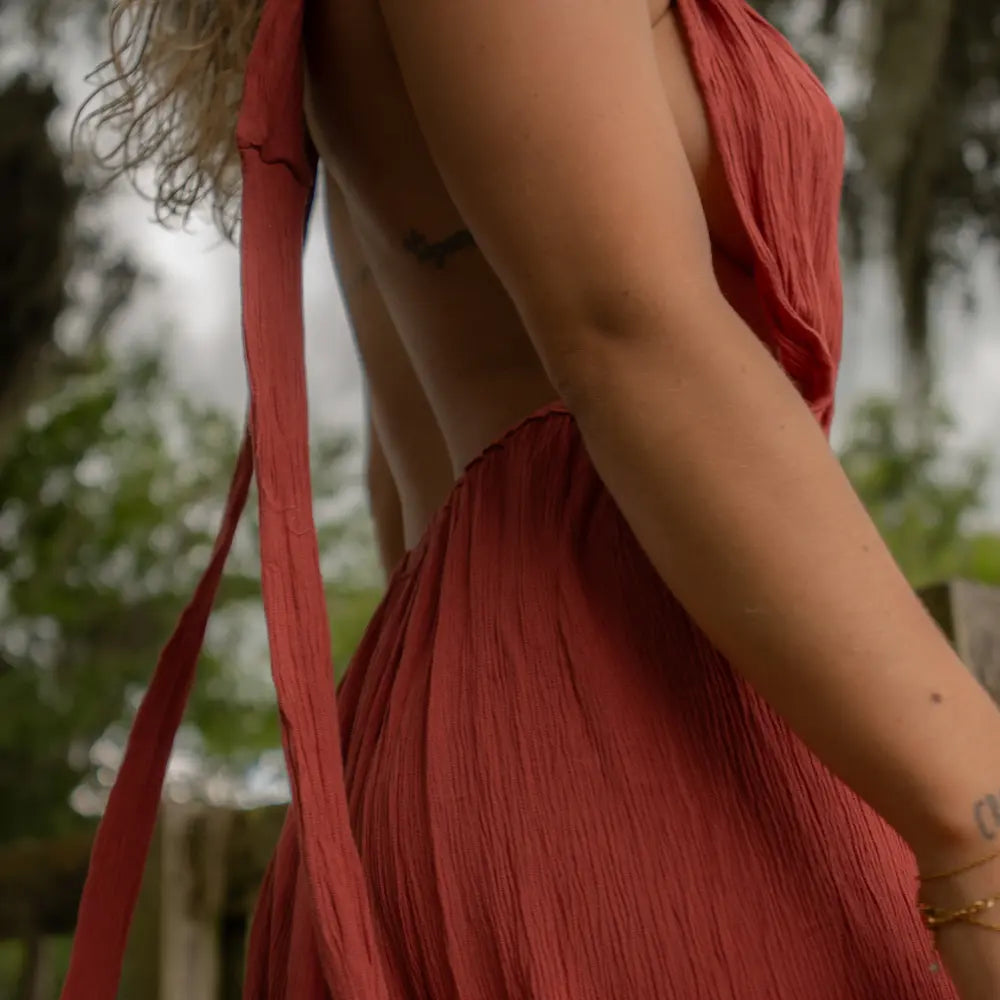 vestido largo sexy algodón bambula rayon  mujer sabbia tulum  